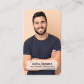 Minimalist QR Code Photo Connect Modern White 名刺 (正面)