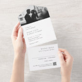 Minimalist QR Code Photo Modern Wedding オールインワン招待状 (貼ってはがせる)