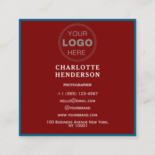 Minimalist QR Code Professional Design  スクエア名刺 (裏面)