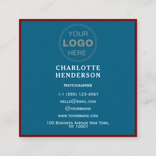 Minimalist QR Code Professional Design  スクエア名刺 (裏面)