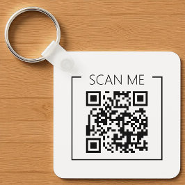 Minimalist QR Code Scan Me Business キーホルダー