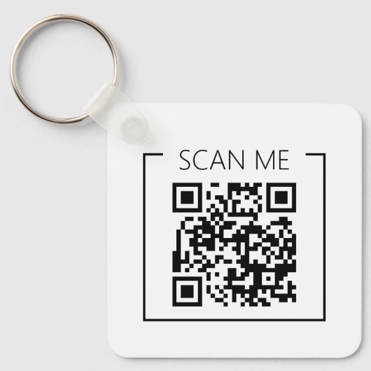 Minimalist QR Code Scan Me Business キーホルダー (正面)