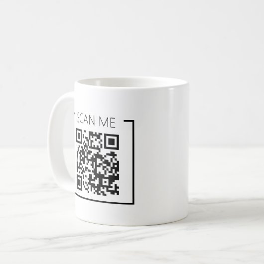 Minimalist QR Code Scan Me Business コーヒーマグカップ (正面左)