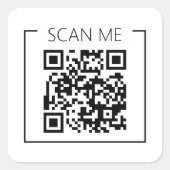 Minimalist QR Code Scan Me Business スクエアシール (正面)