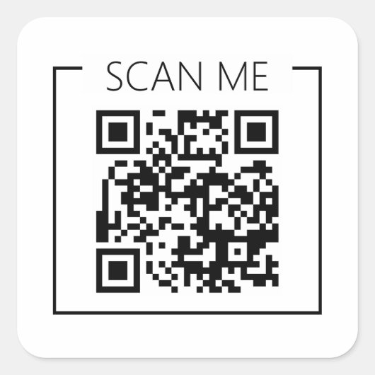 Minimalist QR Code Scan Me Business スクエアシール (正面)