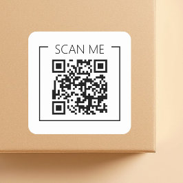 Minimalist QR Code Scan Me Business スクエアシール