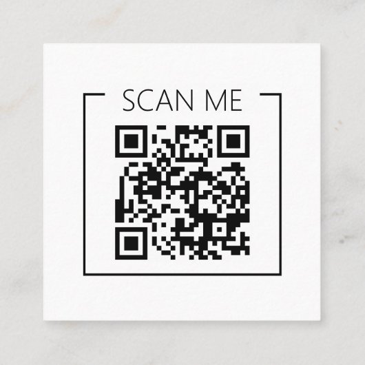 Minimalist QR Code Scan Me Business スクエア名刺 (裏面)