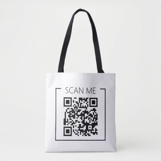 Minimalist QR Code Scan Me Business トートバッグ (正面)