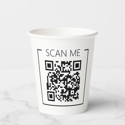Minimalist QR Code Scan Me Business 紙コップ (裏面)