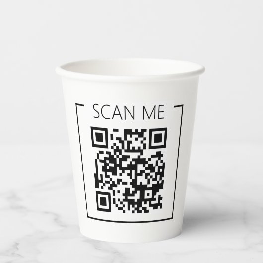 Minimalist QR Code Scan Me Business 紙コップ (正面)
