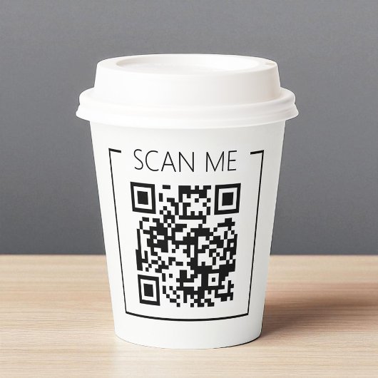 Minimalist QR Code Scan Me Business 紙コップ