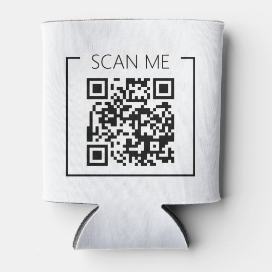 Minimalist QR Code Scan Me Business 缶クーラー (正面)