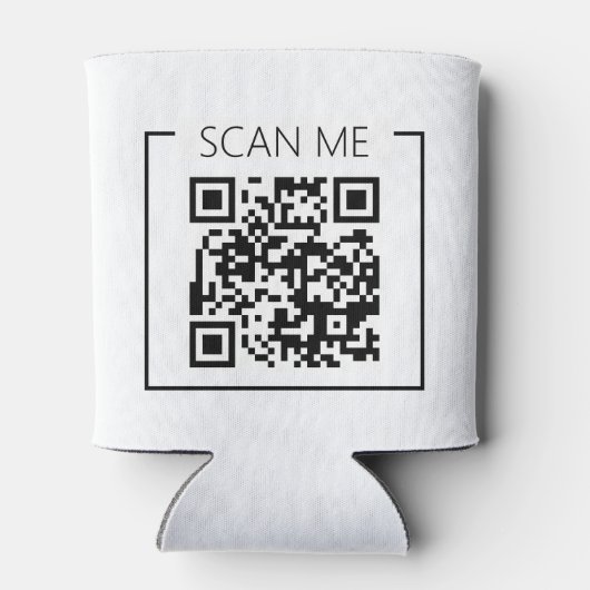 Minimalist QR Code Scan Me Business 缶クーラー (裏面)