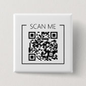 Minimalist QR Code Scan Me Business 缶バッジ (正面)
