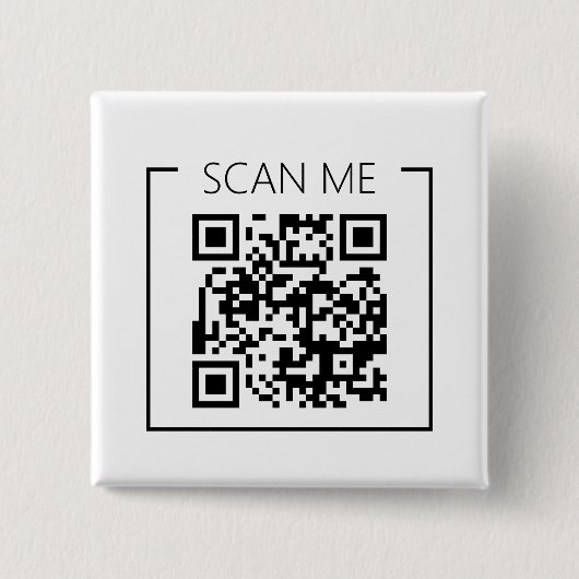 Minimalist QR Code Scan Me Business 缶バッジ (正面)