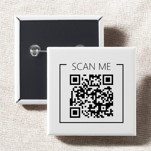 Minimalist QR Code Scan Me Business 缶バッジ