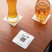 Minimalist QR Code Scan Me Business Design スクエアペーパーコースター