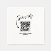 Minimalist QR Code Scan Me Restaurant Custom スタンダードカクテルナプキン (正面)