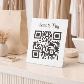 Minimalist Qr Code Scan to Pay  台座サイン