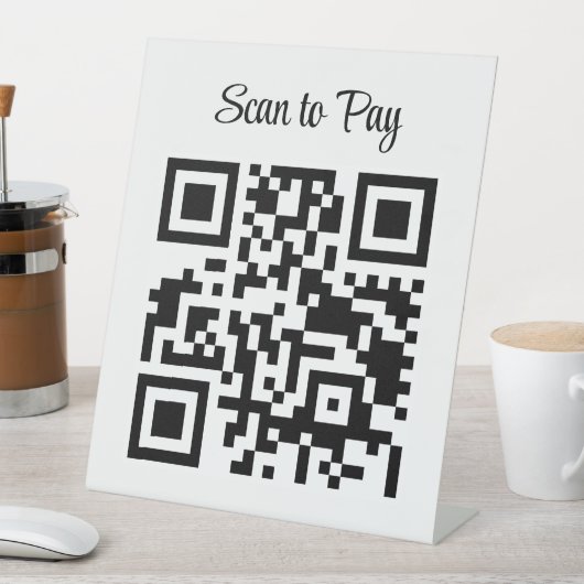 Minimalist Qr Code Scan to Pay  台座サイン (インサイチュ)