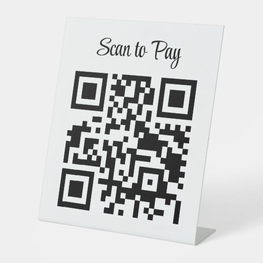 Minimalist Qr Code Scan to Pay  台座サイン (正面)