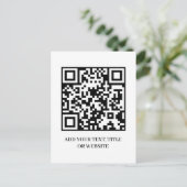 Minimalist QR | Modern Custom Text Design ポストカード (スタンド正面)