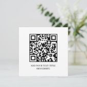 Minimalist QR | Modern Custom Text Design 招待状 (スタンド正面)