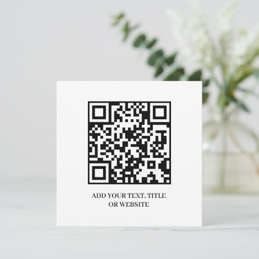 Minimalist QR | Modern Custom Text Design 招待状 (スタンド正面)