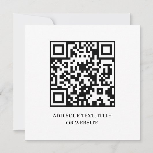 Minimalist QR | Modern Custom Text Design 招待状 (正面)