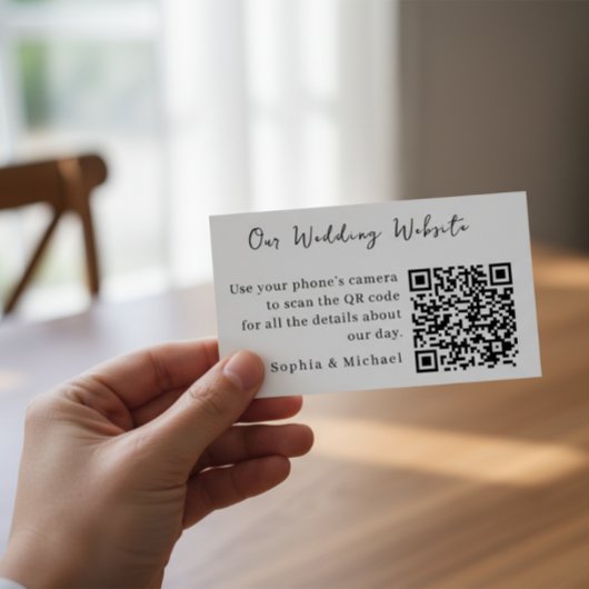  Minimalist QR Wedding Website Enclosure Card エンクロージャーカード