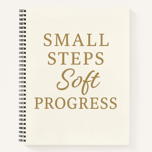 Minimalist Quote Notebook – “Small Steps'' ノートブック (正面)