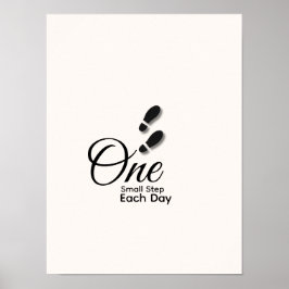 Minimalist Quote Poster – “One Small Step Each Day ポスター