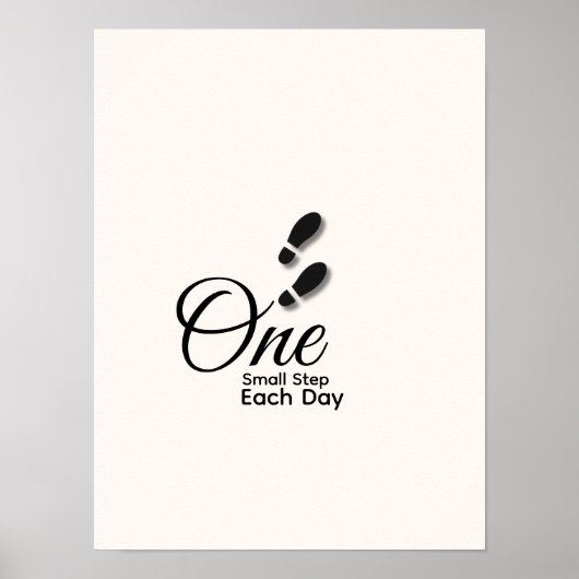 Minimalist Quote Poster – “One Small Step Each Day ポスター (正面)