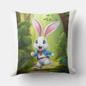 Minimalist Rabbit Logo Pillow Cover | Cute Bunny H クッション (裏面)