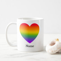 Minimalist Rainbow Line Heart - Cute Colorful Art