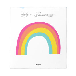 Minimalist Rainbow teacher Notepad ノートパッド