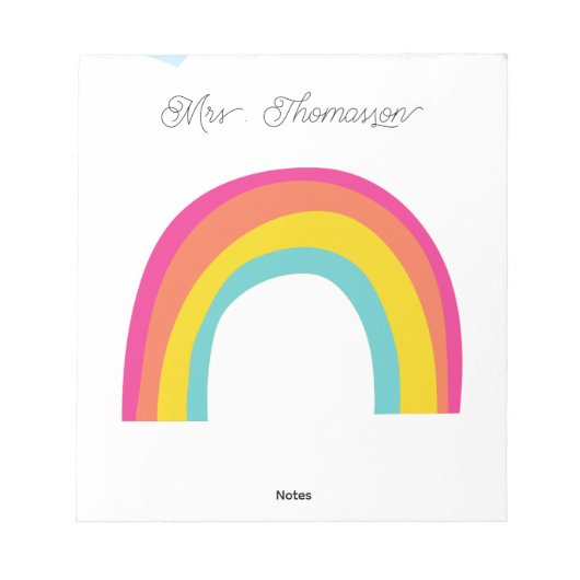 Minimalist Rainbow teacher Notepad ノートパッド (正面)