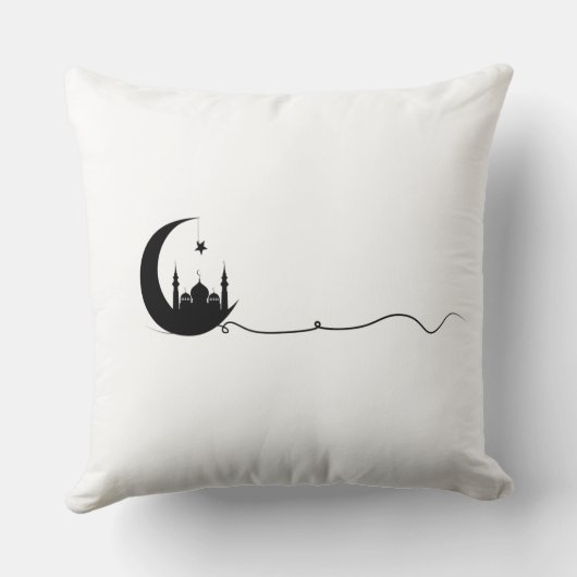 Minimalist Ramadan Moon Pillow クッション (裏面)
