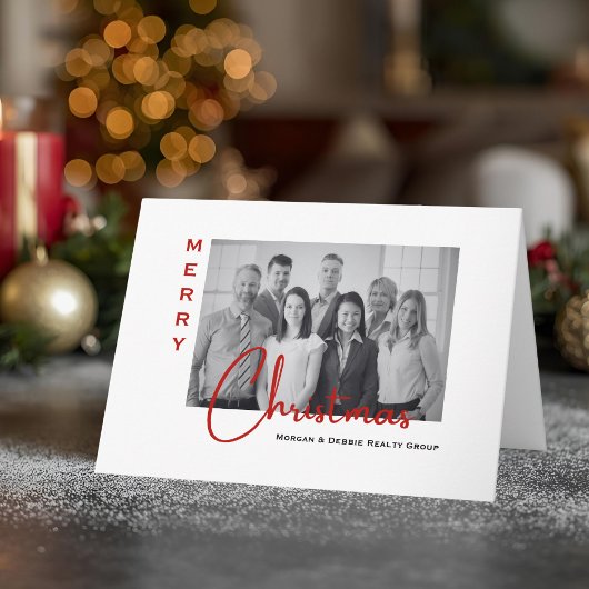Minimalist Real Estate Photo & Logo | Christmas  カード