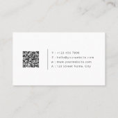 Minimalist Real Estate QR Code Modern White  名刺 (裏面)