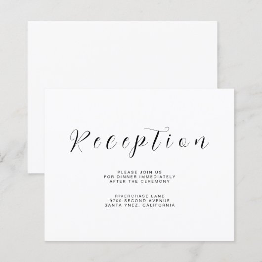 Minimalist Reception Information Insert Flyer (正面/裏面)