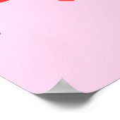 Minimalist Red Abstract Shapes Pink ポスター (角)