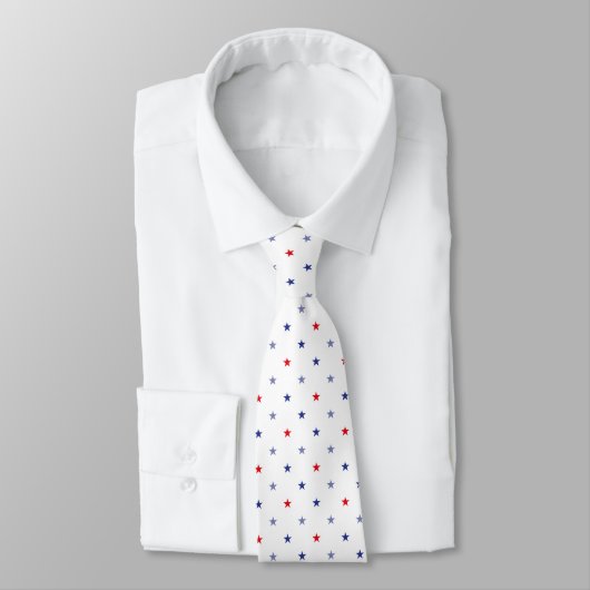 Minimalist Red and Blue Small Stars Pattern  ネクタイ (タイ)