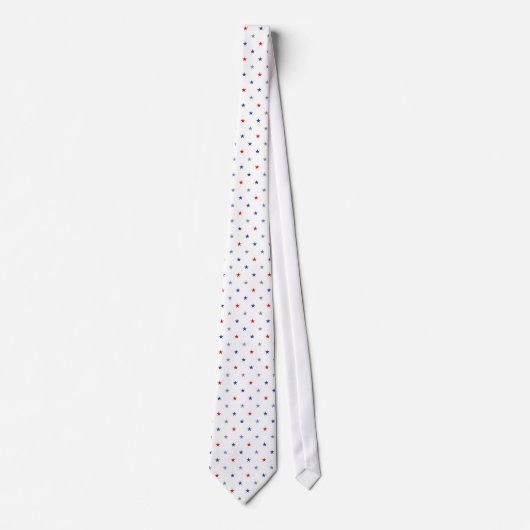 Minimalist Red and Blue Small Stars Pattern  ネクタイ (正面)
