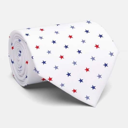 Minimalist Red and Blue Small Stars Pattern  ネクタイ (ロール)