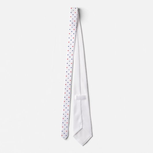 Minimalist Red and Blue Small Stars Pattern  ネクタイ (裏面)