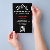 Minimalist Red Black Property Logo Professional チラシ (ハンドル)