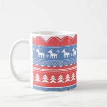 Minimalist Red & Blue Christmas - Unique Pattern