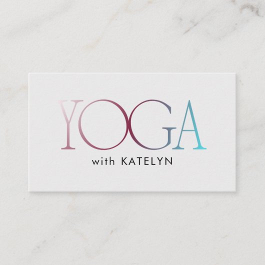 Minimalist Red Blue Grey Bold Yoga 名刺 (正面)