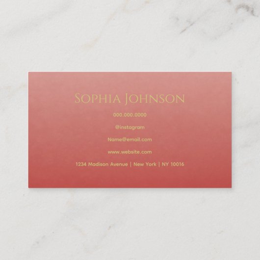Minimalist red Business Card 名刺 (裏面)